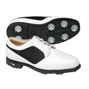 Nike Air Verdana Last Golf Shoes Wmn 6.5 White Black Leather Nike Golf New NWOB